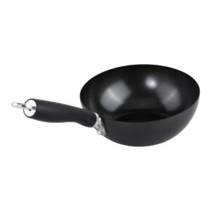 GoodCook Everyday Nonstick Wok, 8-Inch, Black, Carbon Steel Small Wok, High Wall Construction, Flat Base, Ergonomic Flame Guard Handle, Non-Stick Wok Pan for Stir Fry and Sautéing