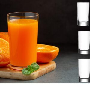 BOHEM'S Small Juice Glasses, Mini Clear Glass Cups Tumblers, Drinking Glassware for Orange Juice, Water, Milk, Coffee, Perfect for Tasting and Small Portions, Set of 6 (5 oz)