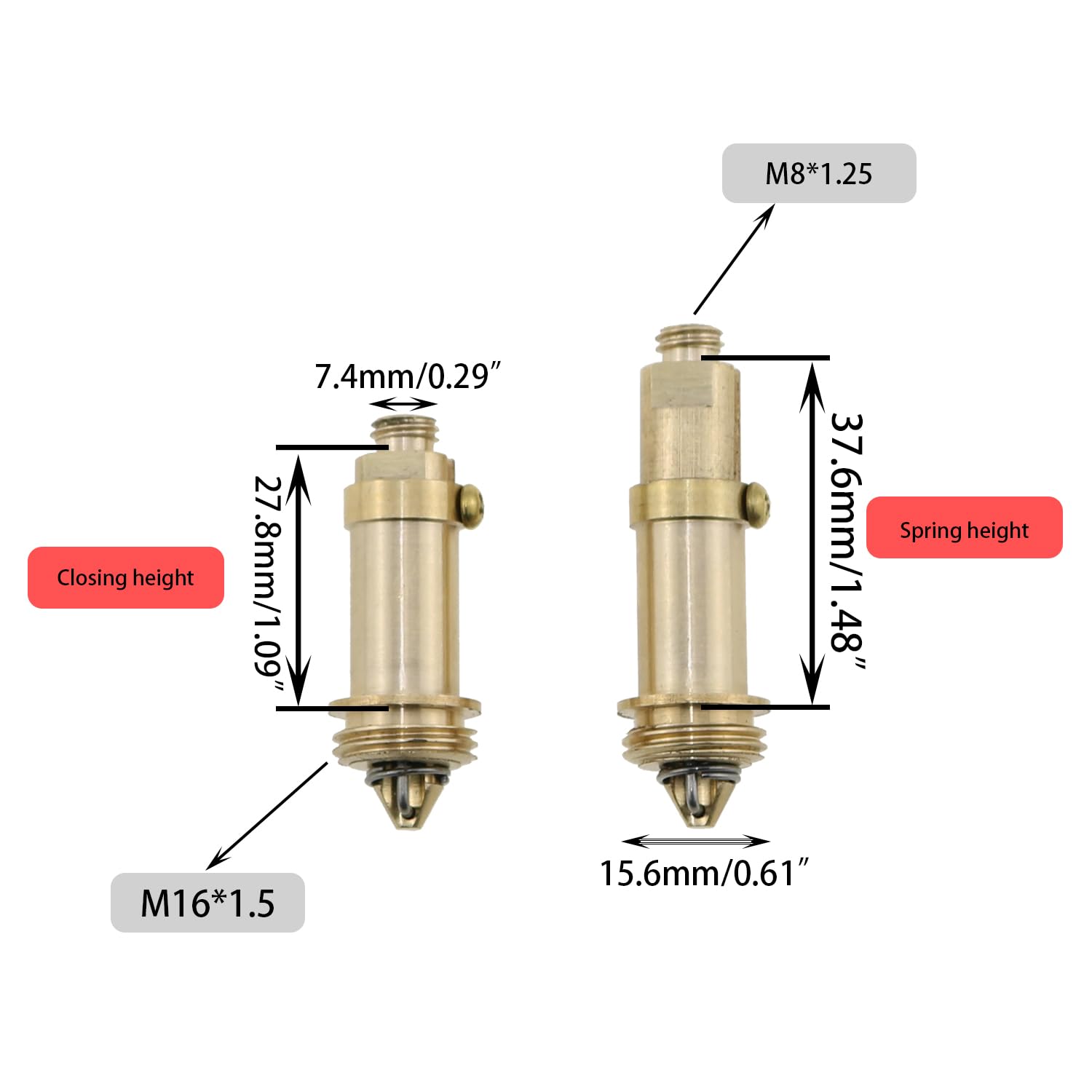 DGZZI 2PCS Replacement Poppet Bolt Ejector Plug Brass Waste Poppet Suitable for Bathroom Basins and Sink and Bathtubs