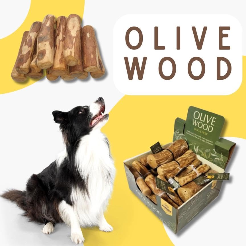 Advance Pet Product Olive Wood Dog Chews, 100% Natural, Repurposed Olive Wood (Medium)