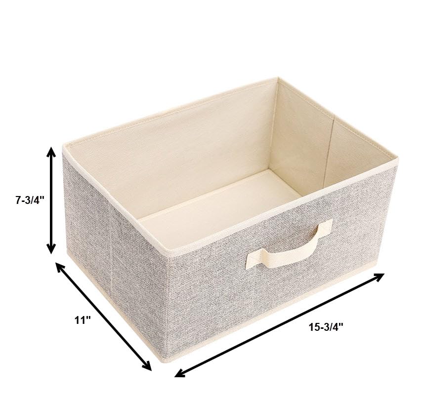 NEPA Market Fabric Storage Cube Bins - Non-Woven Foldable Fabric Bins, Closet Organizers for Shelves, Perfect for Clothes, Toys and More (Beige, Medium)