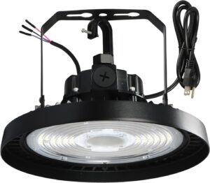 sokply ufo led warehouse light high bay dimmable 0-10v with us plug 4ft cable, 200w (eqv.1000w mh/hps), 5000k, lp65 commercial area lighting fixture for warehouse workshop garage barn, ul listed