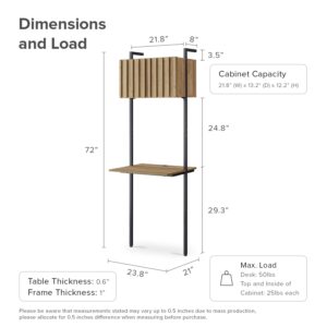 mopio Norwin 5-Tier Ladder Shelf, 3-Tier Ladder Shelf Cabinet & Ladder Desk Cabinet (Set of 3), Wall Book Shelves, Farmhouse Industrial Bookcases, Standing Shelf, Desk Shelf, Living Room, Bedroom