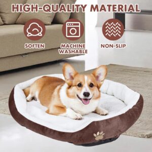 ShellKingdom Medium Dog Bed, Washable Pet Bed, Rectangle Warming Dog Bed for Dogs Up to 35lbs, 23.62 X 19.68INCH (Coffee)