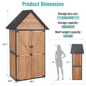 Sheds Outdoor Storage,Garden Shed with Metal Frame Structure and Adjustable Shelves,Large Capacity Storage Tool Cabinet Box for Backyard Garden Patio Lawn (Brown)