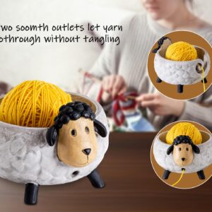 Sheep Yarn Bowls for Crocheting Resin Crochet Bowl Large Yarn Bowl for Knitting Durable Yarn Holder