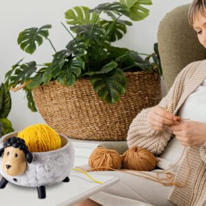 Sheep Yarn Bowls for Crocheting Resin Crochet Bowl Large Yarn Bowl for Knitting Durable Yarn Holder