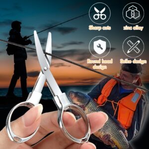 Nogeqi 3 Pcs Stainless Steel Badge Reel Scissors, Safety Small Portable Folding Scissors Anti Rust Pocket Scissors, Foldable Scissors Mini for Nurse Travel Office Fishing Crafts