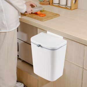 EudokkyNA 12 Liter Plastic Hanging Wall-Mounted Garbage Can, White