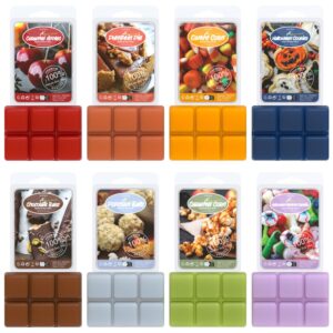 soulorigin halloween scented wax melts, scented soy wax cubes set for caramel apples, pumpkin pie, candy corn, halloween cookies, chocolate bars, popcorn balls, caramel corn, halloween gummy candies