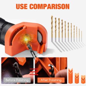 Drill Bit Sharpener, Drill Bit Sharpener for All Bits(5/64''- 5/8''), Multipurpose Drill Bits Grinding Sharpener, Portable Drill Grinder Grinding Tool, Powered by Electric Drills