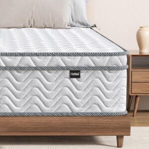 hotkid,queen mattres, 12 inch hybrid queen mattresses in a box, memory foam and pocket springs,soft and comfortable medium firm mattress, pressure relief,cool and breathable