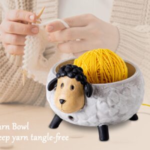 Sheep Yarn Bowls for Crocheting Resin Crochet Bowl Large Yarn Bowl for Knitting Durable Yarn Holder