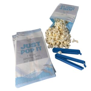 Just Pop It, Disposable Microwave Popcorn Bags. Easy, healthy snack makers. Simply add Kernels. Easy, Healthy Snacks, in 2 minutes. (30 pack)