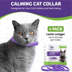 StableStone 4 Pack Calming Collar for Cats, Cat Calming Collar, Calming Pheromone Collar for Cats, Cat Pheromone Collar, Cat Calming Collar for Anxiety, Efficient Relieve Anxiety Stress (4 Pack)