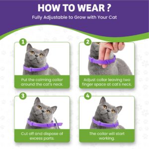 StableStone 4 Pack Calming Collar for Cats, Cat Calming Collar, Calming Pheromone Collar for Cats, Cat Pheromone Collar, Cat Calming Collar for Anxiety, Efficient Relieve Anxiety Stress (4 Pack)