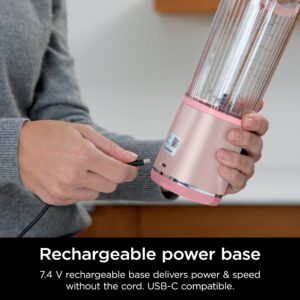 Ninja Blast Portable Blender, Cordless, 18oz. Vessel, Personal Blender For-Shakes and Smoothies, BPA Free, Leakproof-Lid and Sip Spout, USB-C Rechargeable, Dishwasher Safe Parts, Tinted Pink, BC151PK