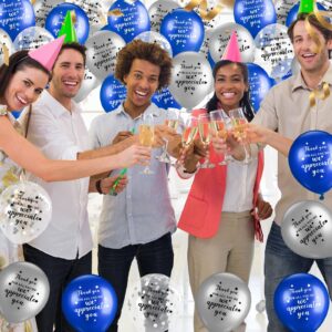 Seenelling 80 Pcs Thank You for All You Do, We Appreciate You Balloons Thank You Balloons for Customer Service Week Pastor Employee Appreciation Xmas Party(Blue, Silvery, Transparent Silver)