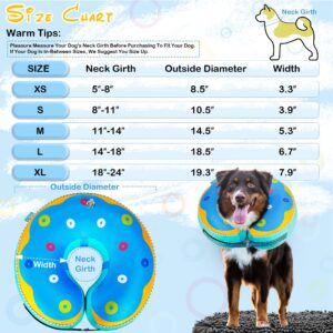 Znxiai Inflatable Reflective Dog Cone Collar Alternative After Surgery,Dog Neck Donut,Recovery Soft Protective E Collar,Adjustable,for Small Medium and Large Dog Cats (Blue, L)