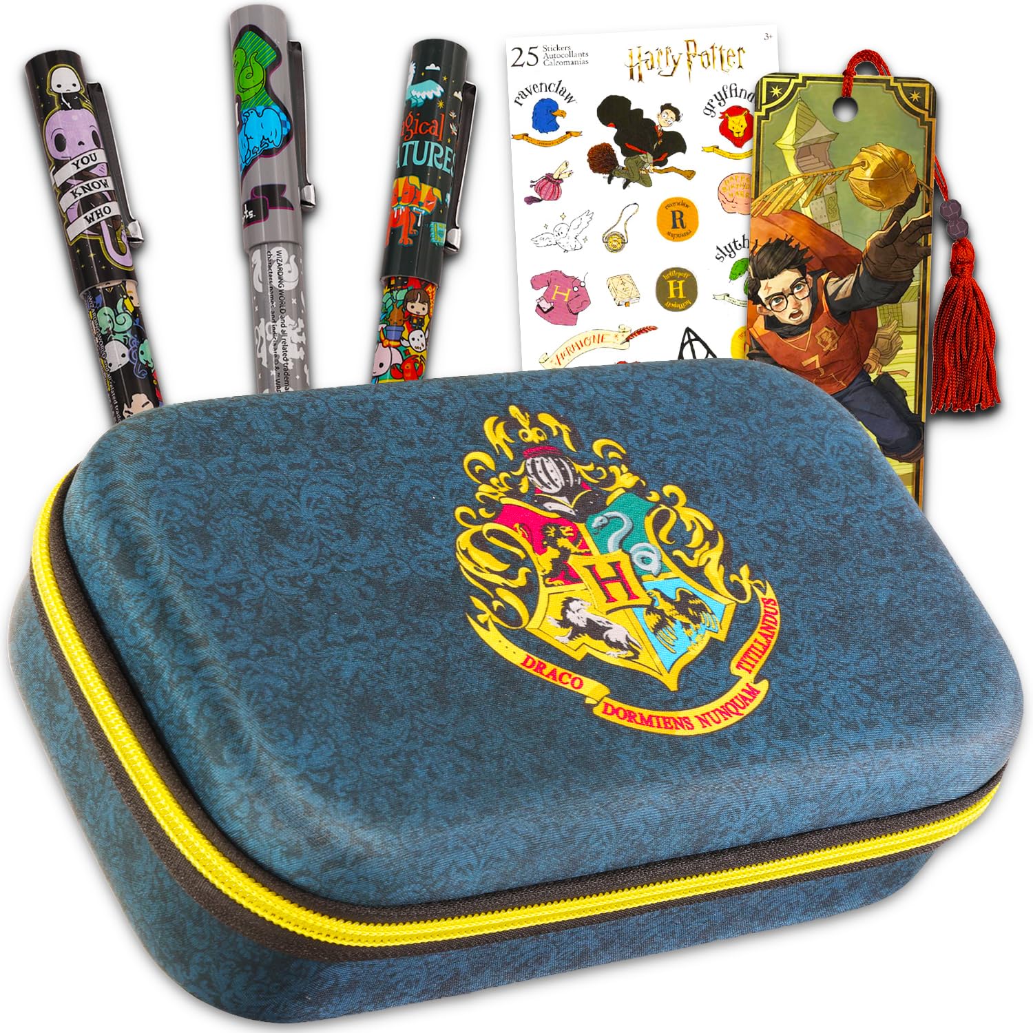 Harry Potter Pencil Case for Kids - Harry Potter Stationery Bundle Includes Harry Potter Molded Pencil Pouch, Harry Potter Pens, Stickers, More | Harry Potter School Supplies Set