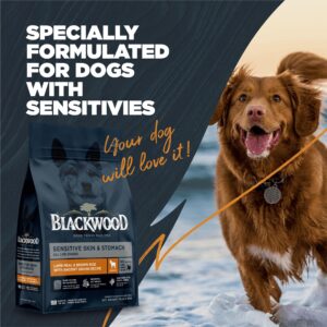 Blackwood Sensitive Skin & Stomach Dry Dog Food, Lamb Meal & Brown Rice with Ancient Grains, 4.5 Pound Bag with Prebiotics & Probiotics to Promote Gut Health