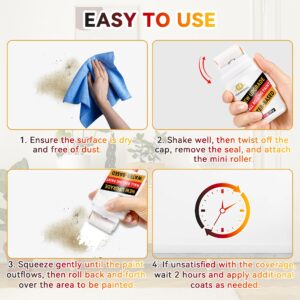 White Paint for Walls, Portable Paint Roller Kit for Effortless Cleaning & Pristine Walls, Small Roller Brush Repair Kit Remove Stains, Scratches, Yellowing, Water-Based, Ready to Use(100g, White)