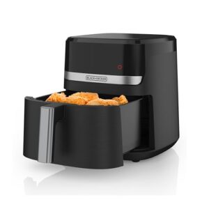 black+decker purify 4qt air fryer, timer with auto shut-off and shake reminder, digital led touchscreen and 9 presets, 1300w up to 400 f, dishwasher safe parts