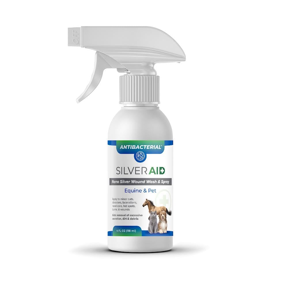 SilverAid Wound & Skin Spray, Patented Colloidal Silver Spray, Hot Spot Treatment for Dogs, Cats, Horses, Relief of Itching, Irritations, Burns, Minor Cuts, Coat Care, Vet Recommended, Made in USA