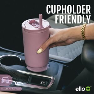 Ello Port 30oz Tumbler with Carry Loop & Integrated Handle | Vacuum Insulated Stainless Steel Reusable Water Bottle Travel Mug | Leak Proof Lid | Flexible Straw | BPA-Free | Dishwasher Safe | Sage