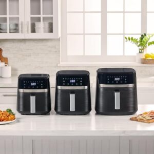 BLACK+DECKER Purify 4QT Air Fryer, Timer with Auto Shut-off and Shake Reminder, Digital LED Touchscreen and 9 Presets, 1300W up to 400 F, Dishwasher Safe Parts