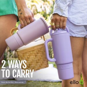 Ello Port 30oz Tumbler with Carry Loop & Integrated Handle | Vacuum Insulated Stainless Steel Reusable Water Bottle Travel Mug | Leak Proof Lid | Flexible Straw | BPA-Free | Dishwasher Safe | Sage