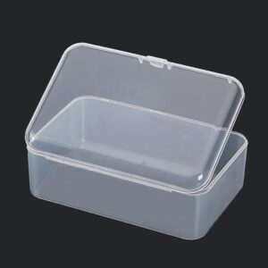 12 Pack Rectangular Clear Plastic Organizer Storage Box Containers with Lid for Beads and More (3.54 x 2.36 x 1.38 Inch)