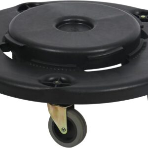 (2 Pack) 18" Trash Can Dolly with Wheels, Black Garbage Roller Base, Transports 20, 32, 44 and 55G Brute Containers