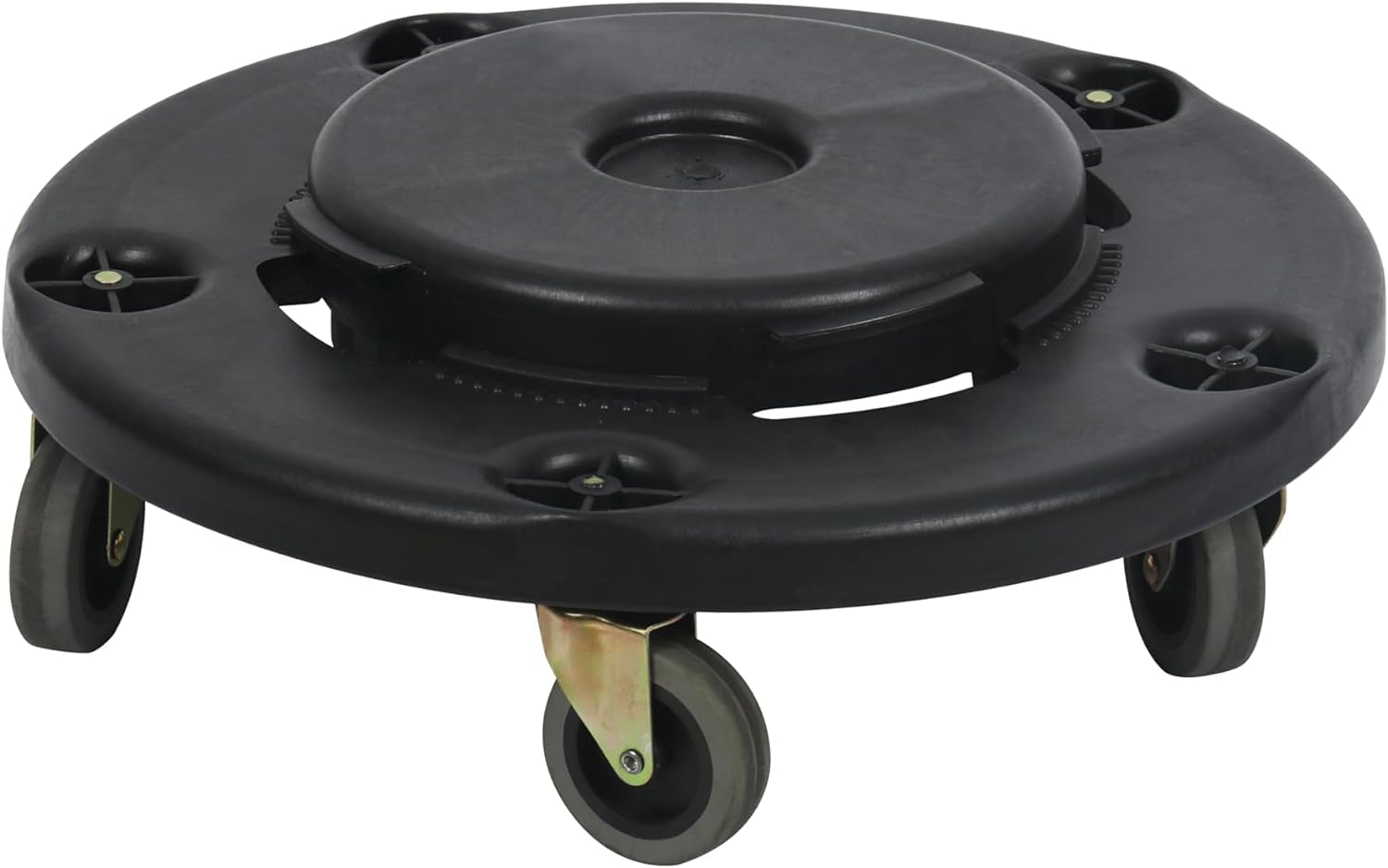 (2 Pack) 18" Trash Can Dolly with Wheels, Black Garbage Roller Base, Transports 20, 32, 44 and 55G Brute Containers