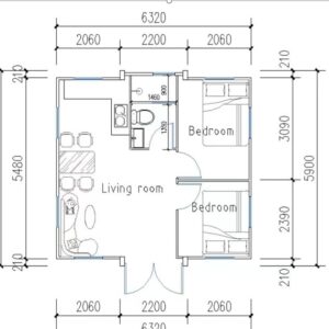 Prefabricated Stylish Expandable Home with 2 Rooms and 1 Bathroom & 1 Kitchen - Amazon prefab House - Folding House with Bathroom - Amazon Folding House, Foldable Tiny Home, Container Home 19 x 20 FT