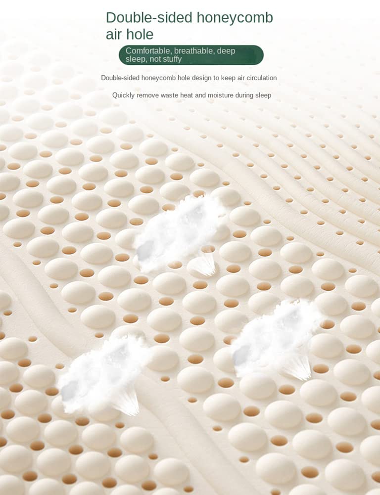 WKXTECZT 100% Natural Latex Mattress,Washable Natural Latex Mattress Imported Natural Rubber Pure Mattress,Honeycomb Pore Ventilation,Latex Mattress,4in,200x220cm(79x86in)