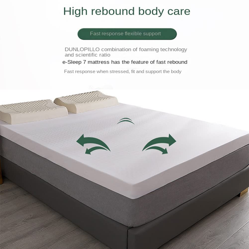 WKXTECZT 100% Natural Latex Mattress,Washable Natural Latex Mattress Imported Natural Rubber Pure Mattress,Honeycomb Pore Ventilation,Latex Mattress,4in,200x220cm(79x86in)