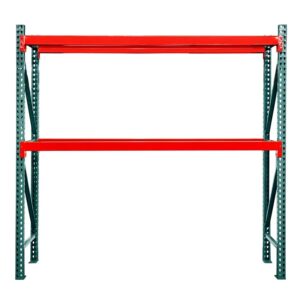 Shelving Inc. 48" d x 144" w x 96" h - 2-Tier Teardrop Pallet Rack Starter Unit, No Decking, 6-1/4"h Beams, Weight Capacity 7160lbs Per Level, Evenly Distributed