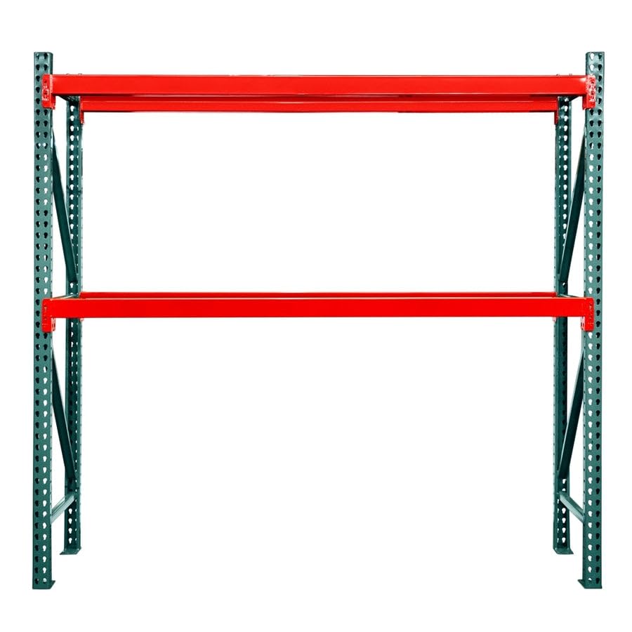 Shelving Inc. 48" d x 144" w x 96" h - 2-Tier Teardrop Pallet Rack Starter Unit, No Decking, 6-1/4"h Beams, Weight Capacity 7160lbs Per Level, Evenly Distributed