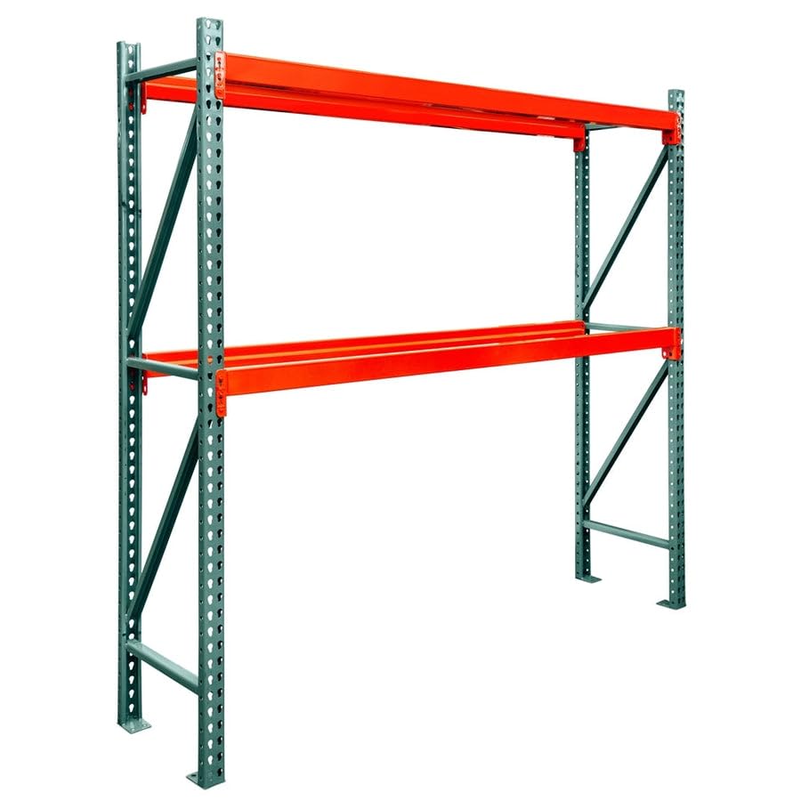 Shelving Inc. 48" d x 144" w x 96" h - 2-Tier Teardrop Pallet Rack Starter Unit, No Decking, 6-1/4"h Beams, Weight Capacity 7160lbs Per Level, Evenly Distributed