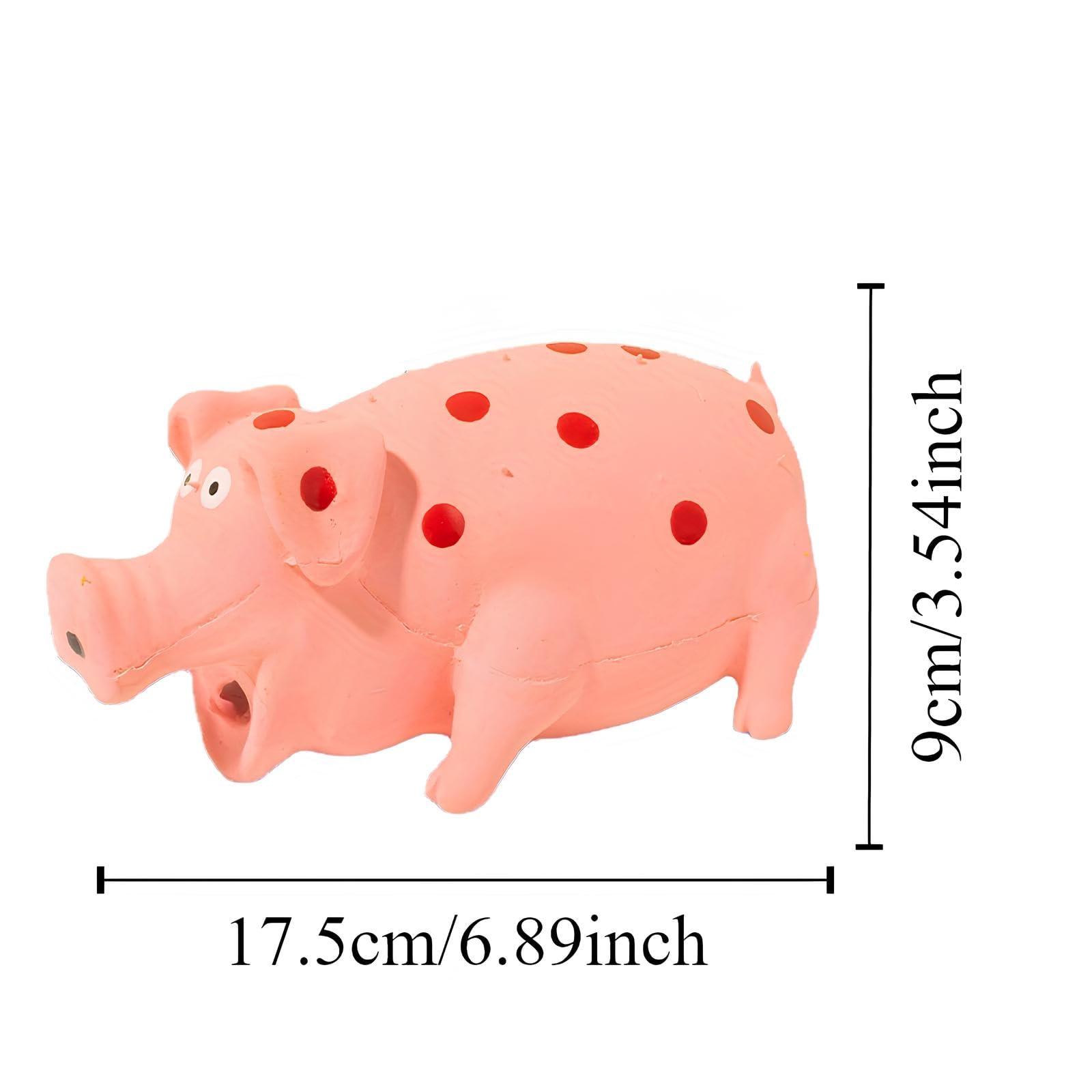 JIDOWAHOSD Dog Squeaky Toy, Dots Latex Dog Chew Toys with a Oinks Sound Squeaker Grunting Pig Dog Toy Durable Self Play 8" Dog Squeeze Toy for Dental Biting Chasing to Kill Boring Time