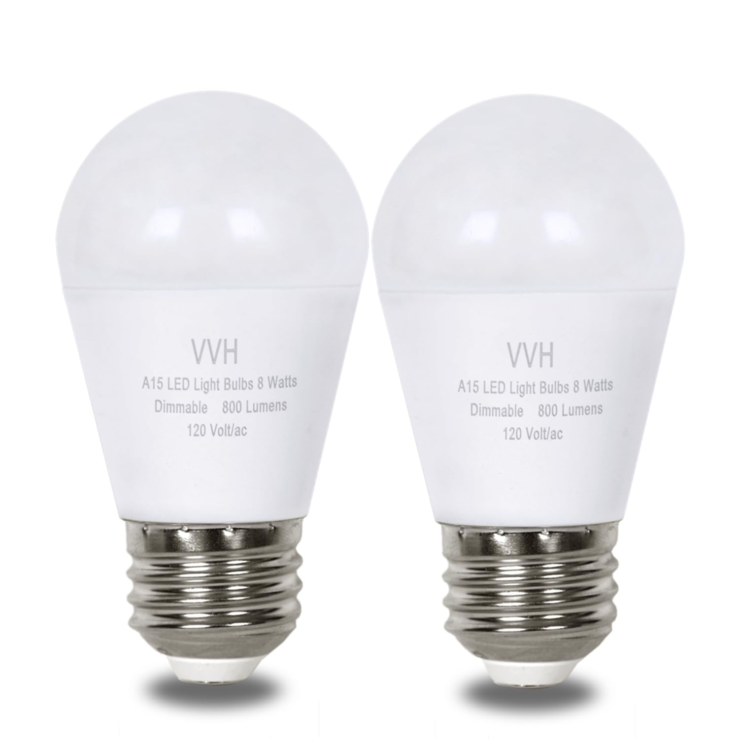 VVH 2 Pack LED Refrigerator Light Bulb 60 Watt Equivalent,A15 Light Bulb E26, 8W Daylight 5000K,800Lm,for Indoor and Outdoor, Ceiling Fan, Wall sconces,Appliance Bulb