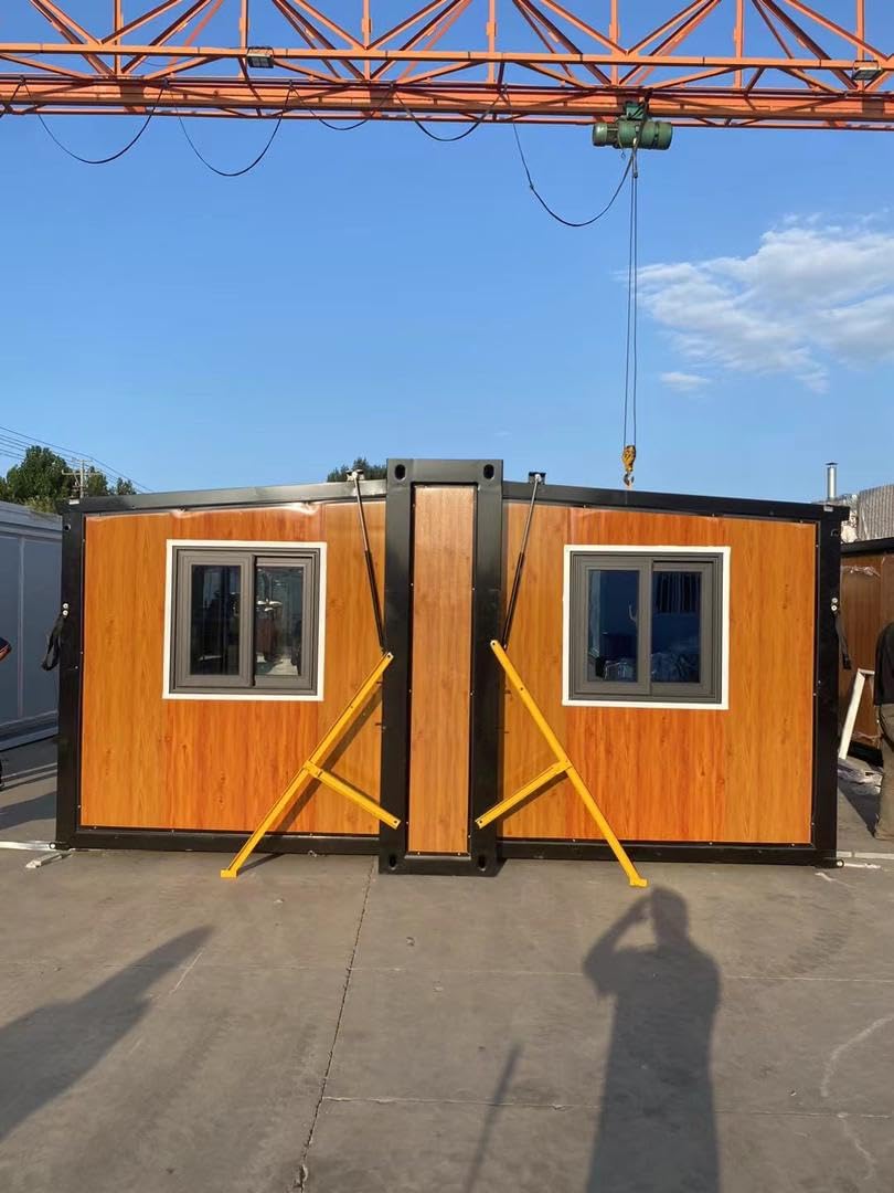 Prefabricated Stylish Expandable Home with 2 Rooms and 1 Bathroom & 1 Kitchen - Amazon prefab House - Folding House with Bathroom - Amazon Folding House, Foldable Tiny Home, Container Home 19 x 20 FT