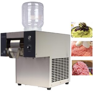 techtongda commercial automatically ice shaving machine, 374lbs/day snowflake ice machine, air cooling electric ice crush machine, adjustable speed snow cone maker for home, restaurant, milktea shops