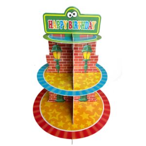 zliisang friend street cupcake stand cartoon street cupcake toppers birthday party supplies birthday table decorations 3 tier cupcake tower tiered dessert stand story birthday decorations