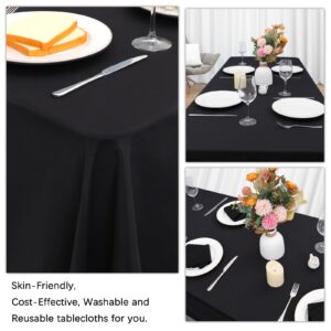 8 Pack Black Tablecloths 60 x 102 Inch Rectangular Table Cloths for Rectangle Tables 6ft, Wrinkle Resistant Black Table Cloth Washable Polyester Fabric Table Covers for Buffet Wedding Party Banquet