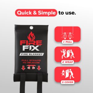 Fire Fix 4 Fire Blankets & 5 Fire Sprays | Fire Extinguisher for Apartment, Boat, Car, Garage, House, Kitchen & Vehicle | Compact, Portable & Easy to Use