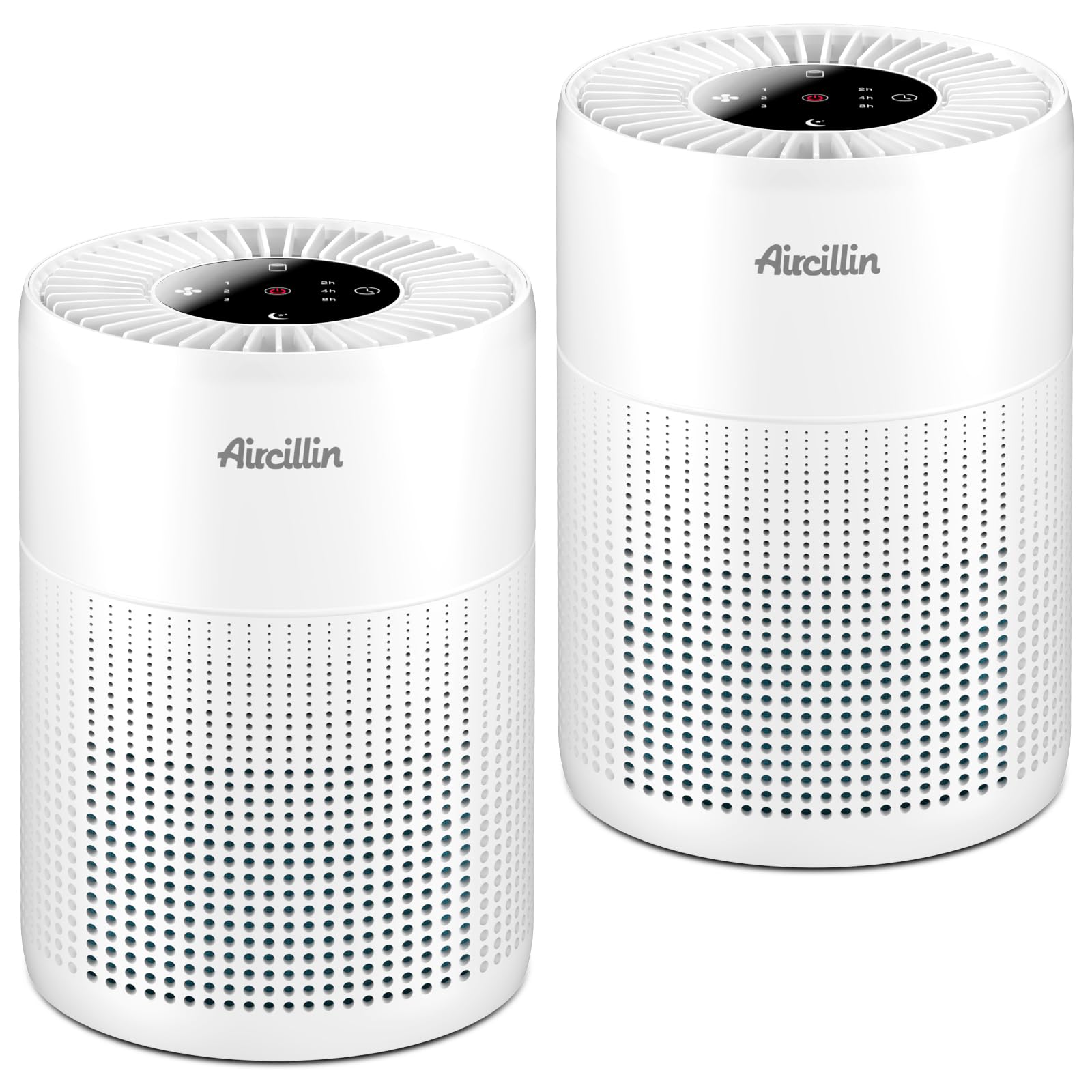 2 Pack Air Purifiers for Bedroom with HEPA Filters, Air Purifier for Home Large Room Covers Pet Hair Dander Smell Pollen Wildfire Smoke, Remove 99.99% Particles Down to 0.1 microns. (AP070A)