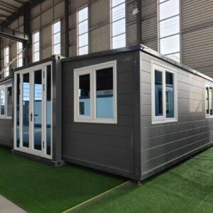 Prefabricated Stylish Expandable Home with 2 Rooms and 1 Bathroom & 1 Kitchen - Amazon prefab House - Folding House with Bathroom - Amazon Folding House, Foldable Tiny Home, Container Home 19 x 20 FT