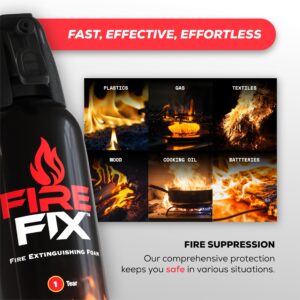 Fire Fix 4 Fire Blankets & 5 Fire Sprays | Fire Extinguisher for Apartment, Boat, Car, Garage, House, Kitchen & Vehicle | Compact, Portable & Easy to Use